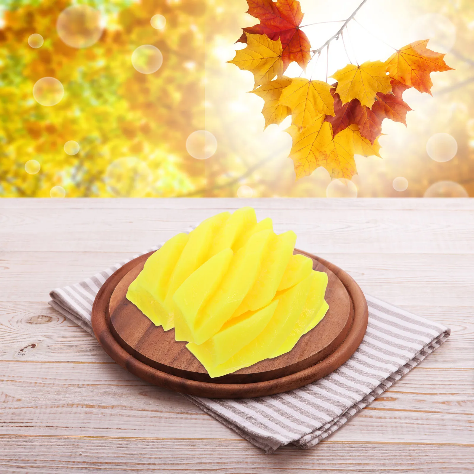 

4pcs Artificial Pineapple Slices Realistic Fake Models Pineapple Blocks Kitchen Table Centerpieces Party Decorfaux Ornament