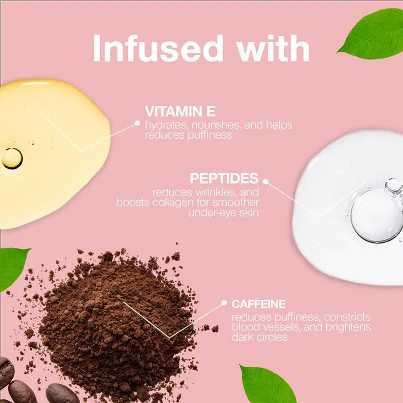 Christmas Gift Under Eye Brightener Serum & Concealer Primer - Caffeine Peptides Vitamin E, Color Correcting Buildable Coverage,