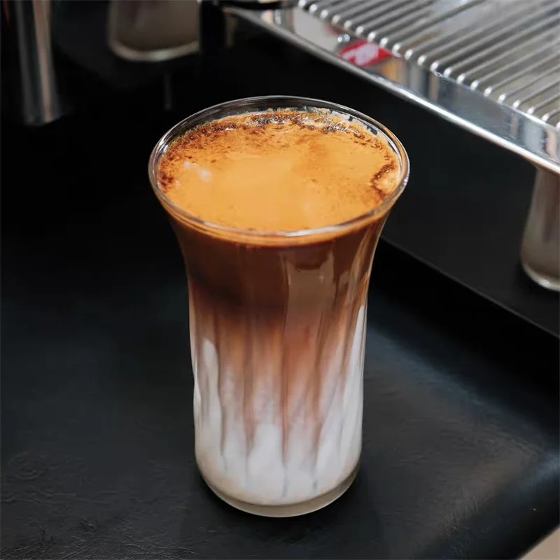 195ml Twisted Spiral Clear Glass Coffee Aroma Cup Iced Latte Espresso Coffee Sniffing Shot Mug Bariata Tools