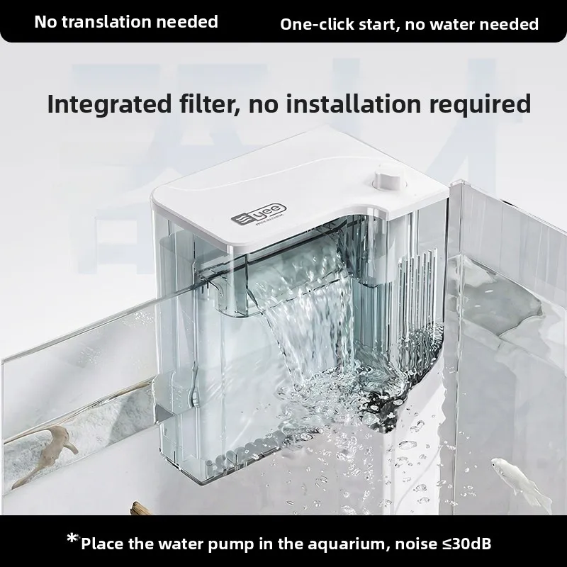 

Yee Aquarium Filter Oxygenator Three-in-One Small Hanging Waterfall Purifier Acrylic Material for Freshwater And Saltwater Fish