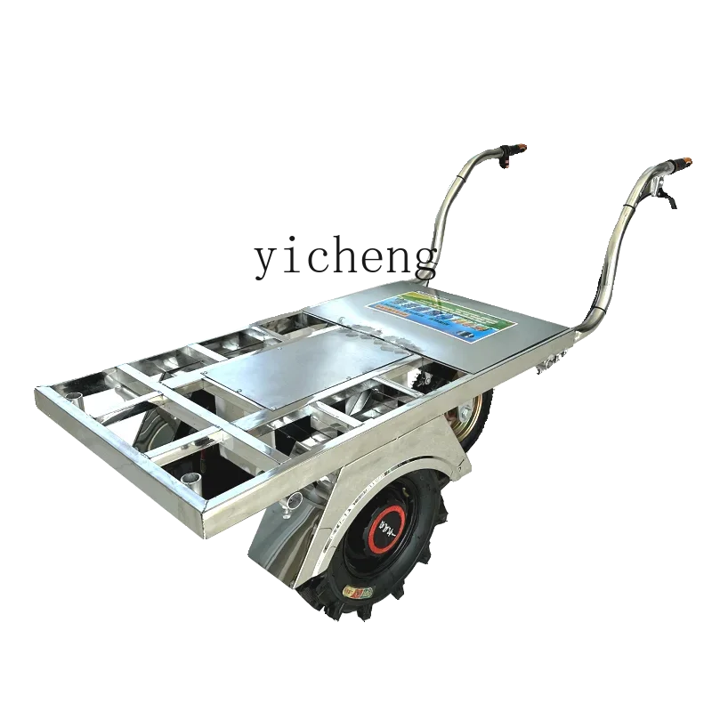 

stainless steel electric hand push household double wheel handling and transportation trolley