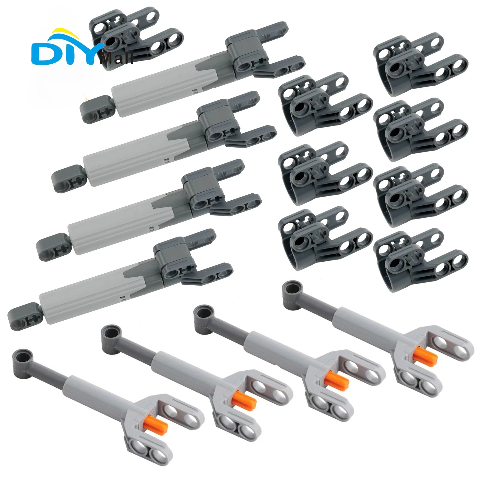 

16 шт., набор толкателей линейного привода, строительные блоки, аксессуары для модели MOC, серый