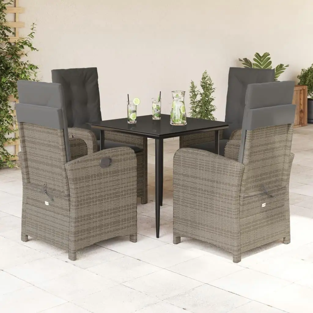 

Stylish Grey Black Dark Grey Garden Dining Set Outdoor Furniture Modern Patio Seating