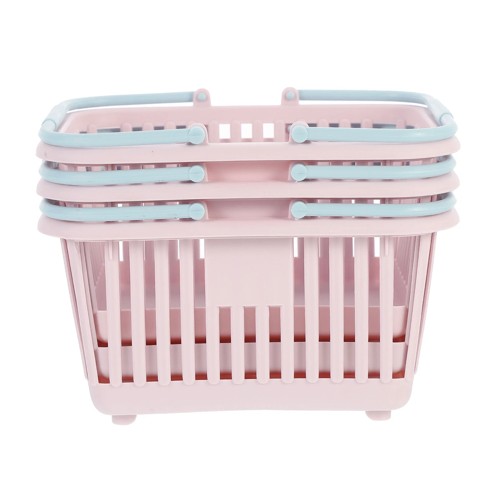 

3 Pcs Play Grocery Basket Storage Drawers Vegetable Pink Pp Supermarket Shopping Child