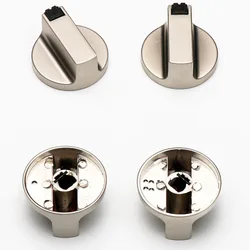 2 PCS Universal Metal Rotary Switch Control Knobs 6mm / 8mm Replacement Accessory for Household Kitchen Cooker Gas Stove Oven