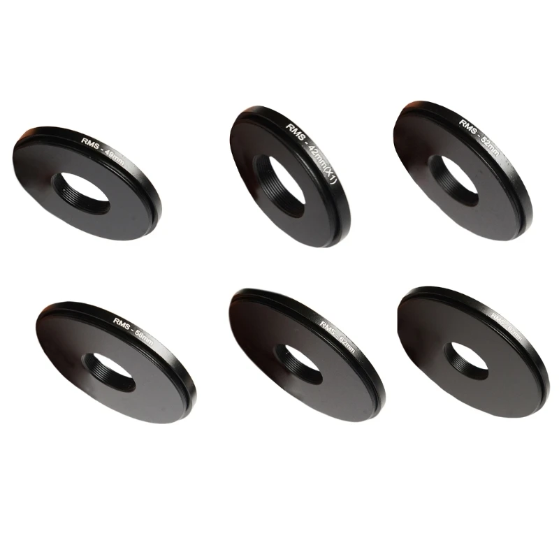 

Q2Q4 Aluminum Microscope Objective Lens RMS Thread to M42/49/52/58/62/67 DSLR Camera Adapter Rings