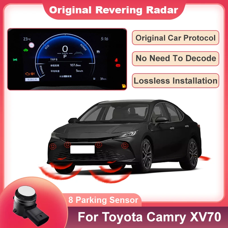 Original Car Parking Sensor Smart Assistance Backup Radar Buzzer System For Toyota Camry XV70 2017 to 2024 Parktronic 8 Sensors