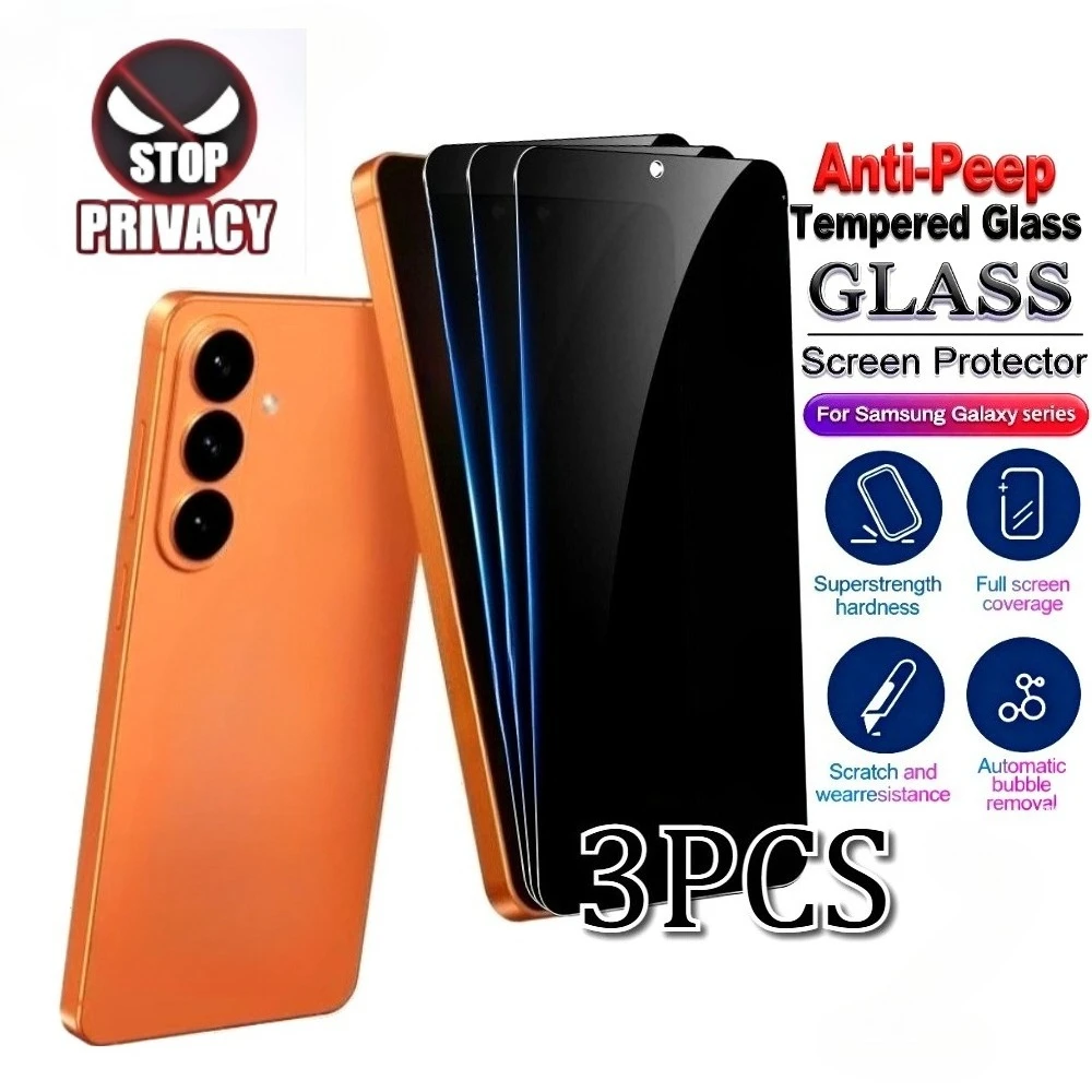 3Pcs Anti Spy Tempered Glass for Samsung Galaxy S26 S25 S24 Ultra S23 S22 S21 Plus S25 S24 S23 FE Full Coverage Screen Protector