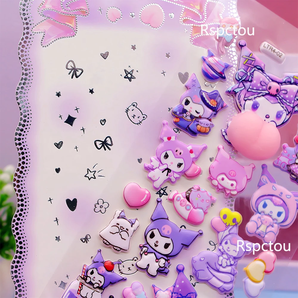 

3 шт., забавные мультяшные наклейки Sanrio, наклейки на ягодицы, милые креативные 3D наклейки с пузырьками, сделай сам, холодильник, скрапбук, наклейки для телефона, игрушка в подарок