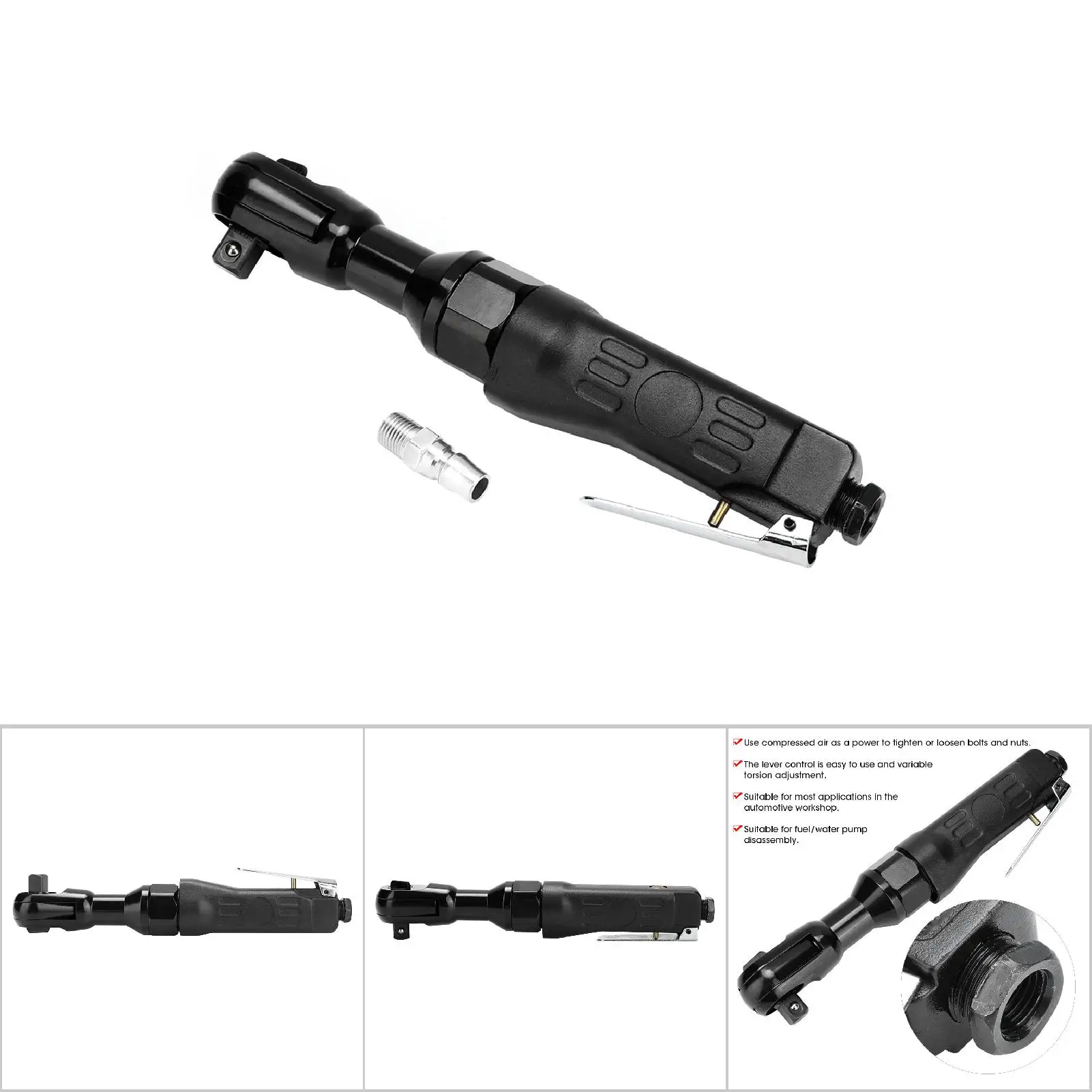 

1/2in Pneumatic Ratchet Wrench Powerful High Torsion Air Hand Power Tool