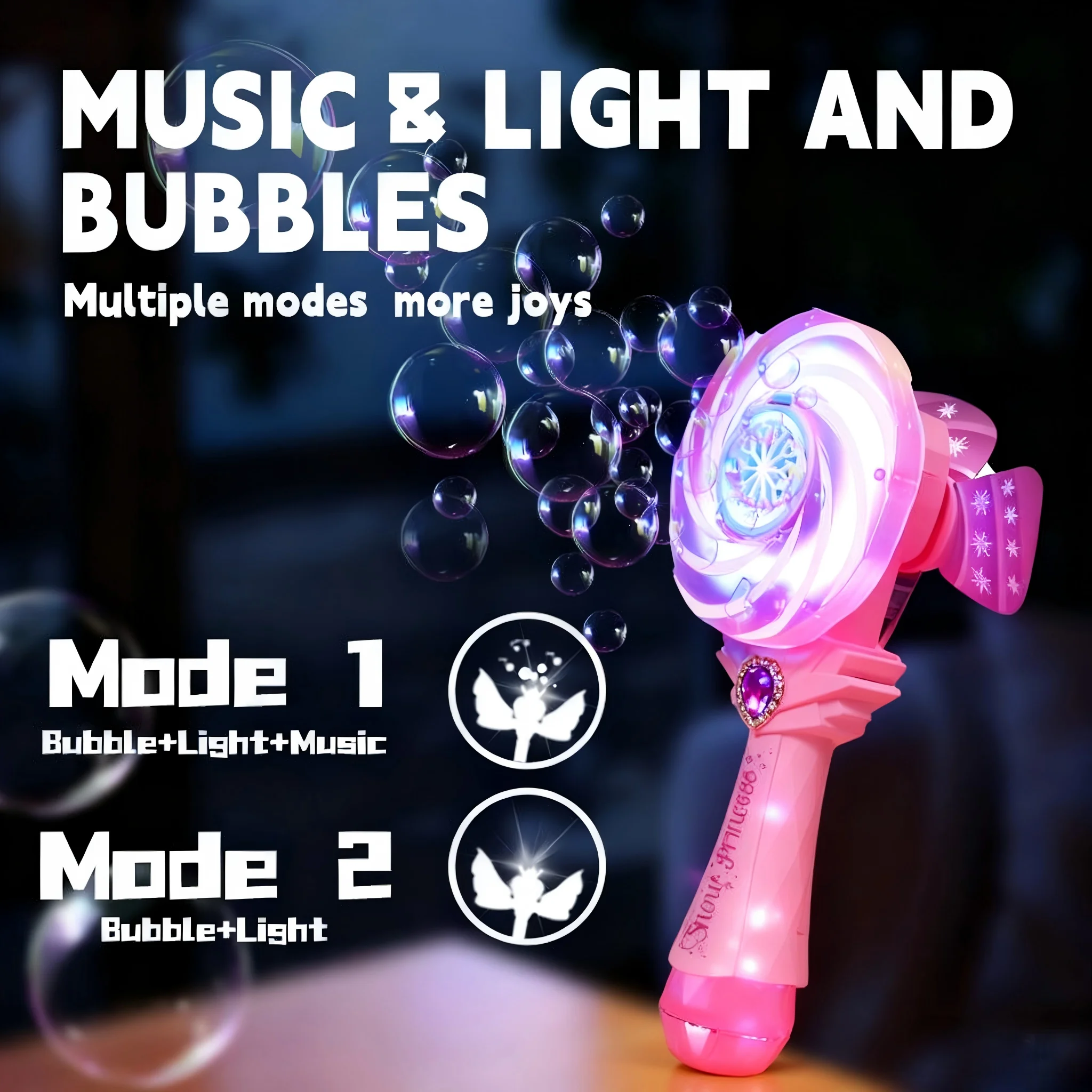 Jouets de machine à bulles de princesse, bâtons de bulles lumineux en forme de sucette pour fille féerique, jouets pour enfants de noël et d'halloween