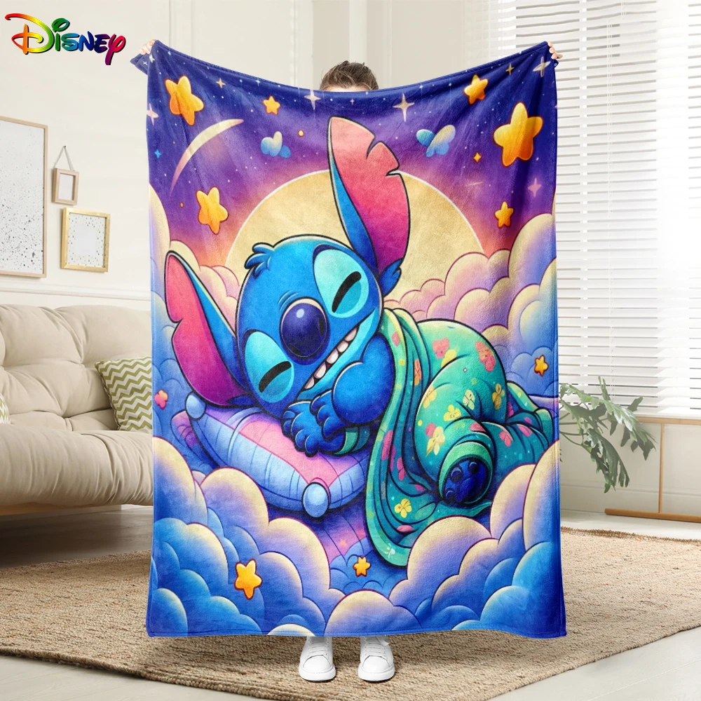 

Disney Stitch Cozy Clouds Blanket: Dreamy and Colorful Flannel blanket, soft and comfortable, home decoration