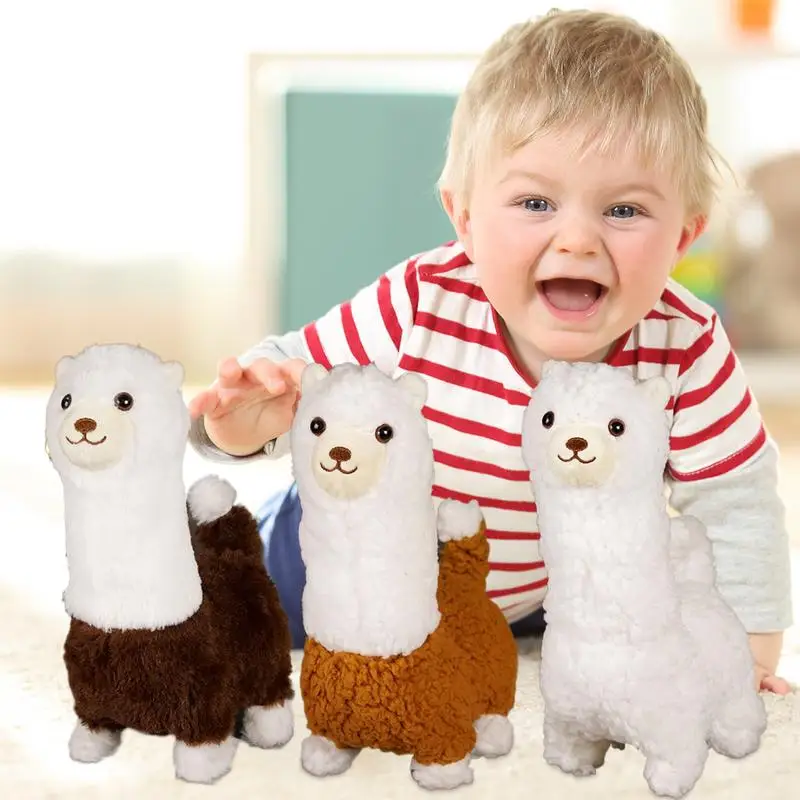 Stuffed Llama Cute Electric Alpaca Pillow With Sounds Animal Toy For Birthday Christmas Girls Kids Easter Nursery Room