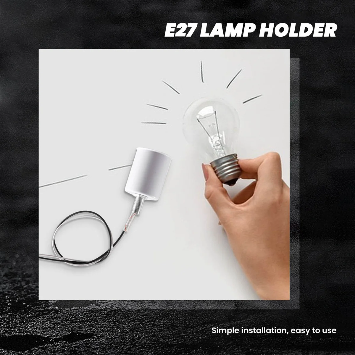 E27 Keramik Schraubsockel Runde LED Glühbirne Lampenfassung Halter Adapter Metall Lampenfassung mit Draht weiß