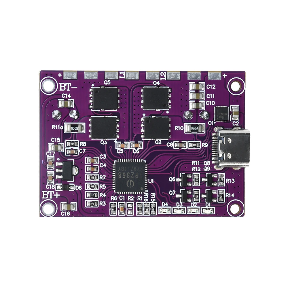 100W Schnelllademodul mit Buck-Boost-Funktion und Typ-C-Schnittstelle für 3-6S Lithiumbatterien, Hochleistungs-Beidrichtungs-Ladeplatine IP2368 – Detail 12