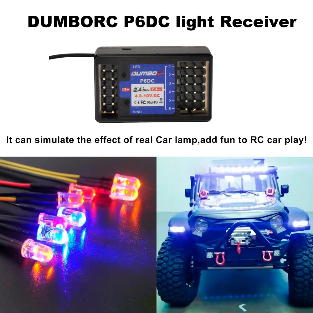 DUMBORC X6P 6채널 2.4G RC 라디오 컨트롤러 송신기 및 P6DC 수신기 (RC 자동차, 보트, 탱크용, DIY 지원)