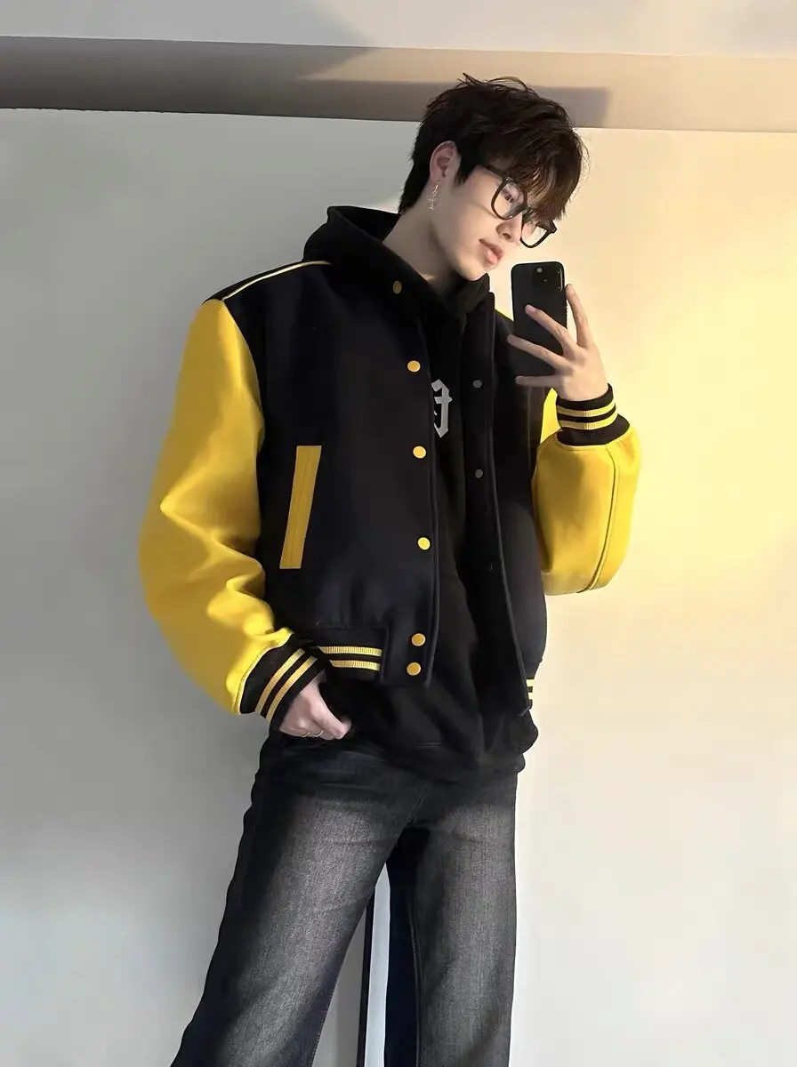 Trendiges Temperament, neue, faule und vielseitige, modische, mit Drachen-Phoenix-Nylon-Patchwork-Handtuch bestickte Jacke, einfach und trendig