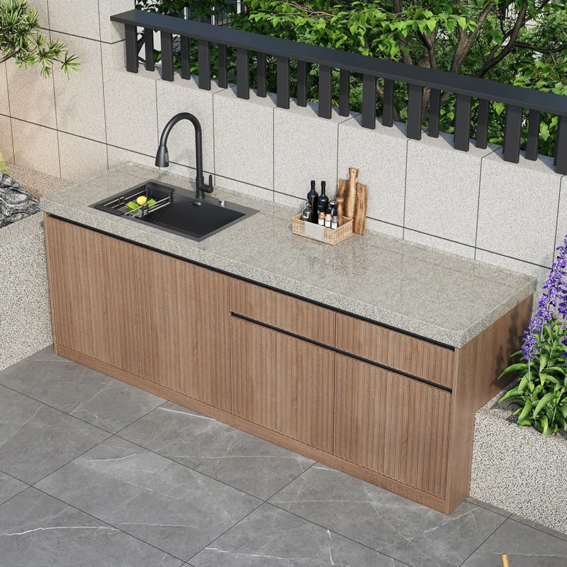 Outdoor wash basin Outdoor console Villa courtyard Stone sink Balcony Household marble kitchen Vegetable sink