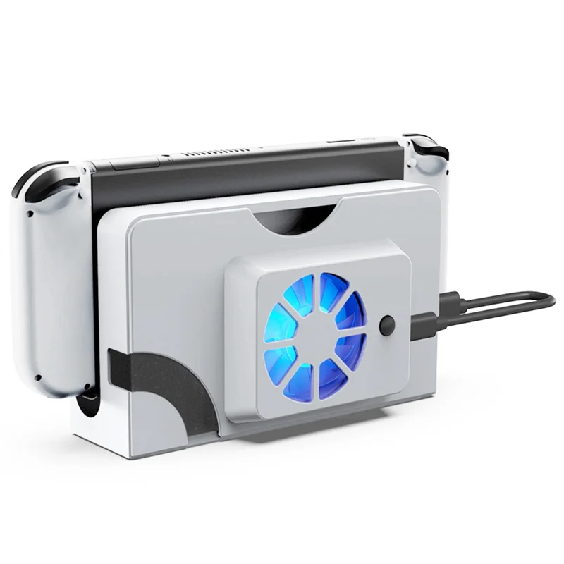 For Nintendo Switch OLED External Cooler Cooling Fan Host Stand White
