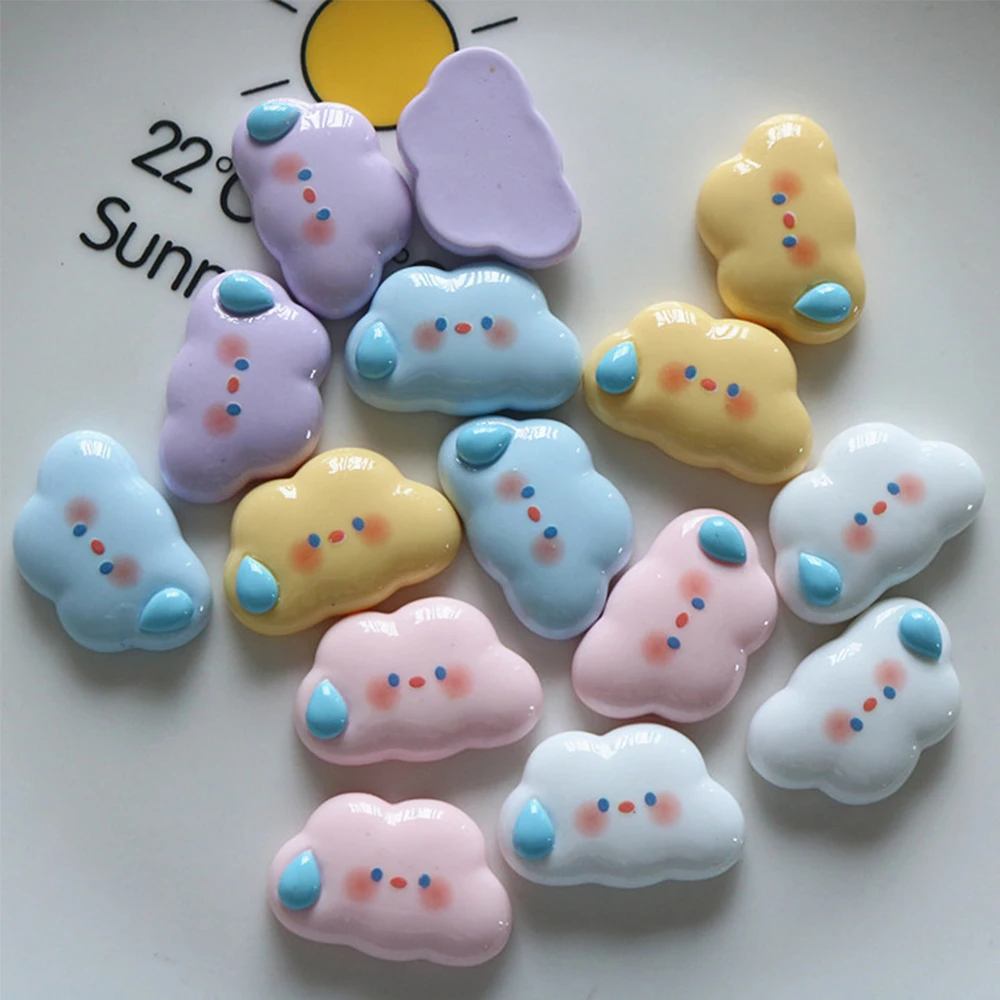 10PCS Shiny Sweating Clouds Series Resin Flat Back Cabochons For Hairpin Scrapbooking DIY Jewelry Craft Decoration Accessories