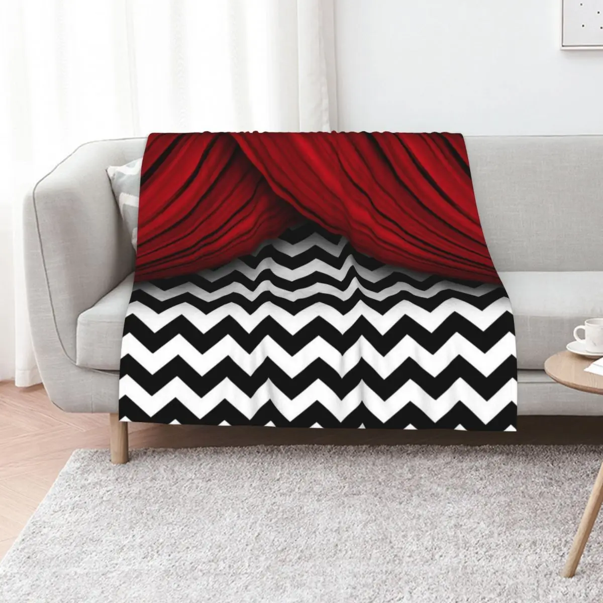 Twin Peaks Red Curtains Black and White Chevron Throw Blanket Sofa Quilt Large Sofa Throw Comforter Extra Large Throw Blankets