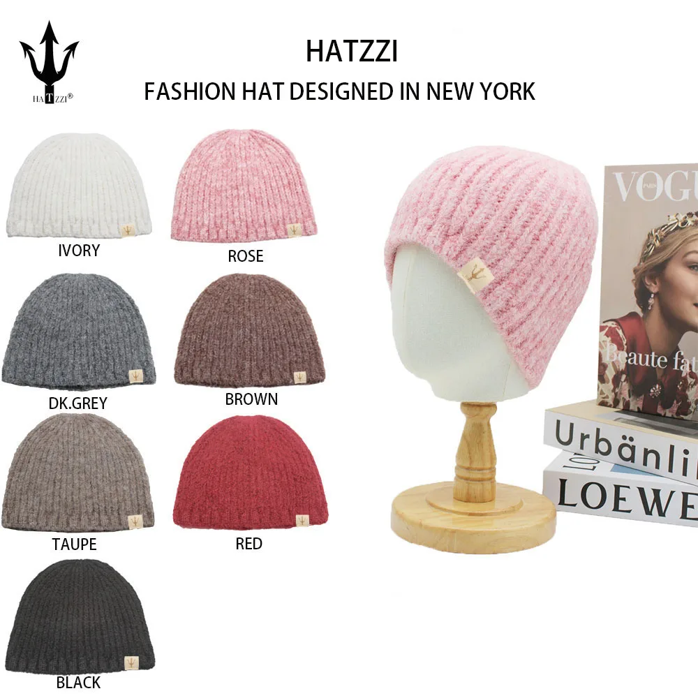 

color warm Thick and warm ski hat knitted pullover cap Wool hats Men's hat Knitted Women Winter Hat Wholesale