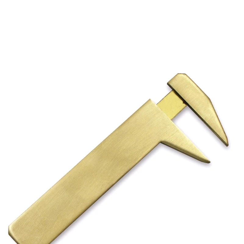 Mini Brass Pocket Ruler Handy Sliding Gauge Brass Vernier Caliper Ruler Measuring Tool Double Scales mm/inch 80mm