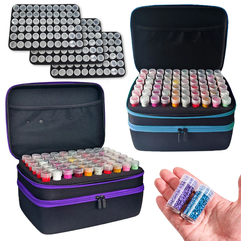 

Diamond Painting Accessories Box Large Capacity Storage Container Art Tool Kit with Vacuum Pen Briefcase Suitcase Style