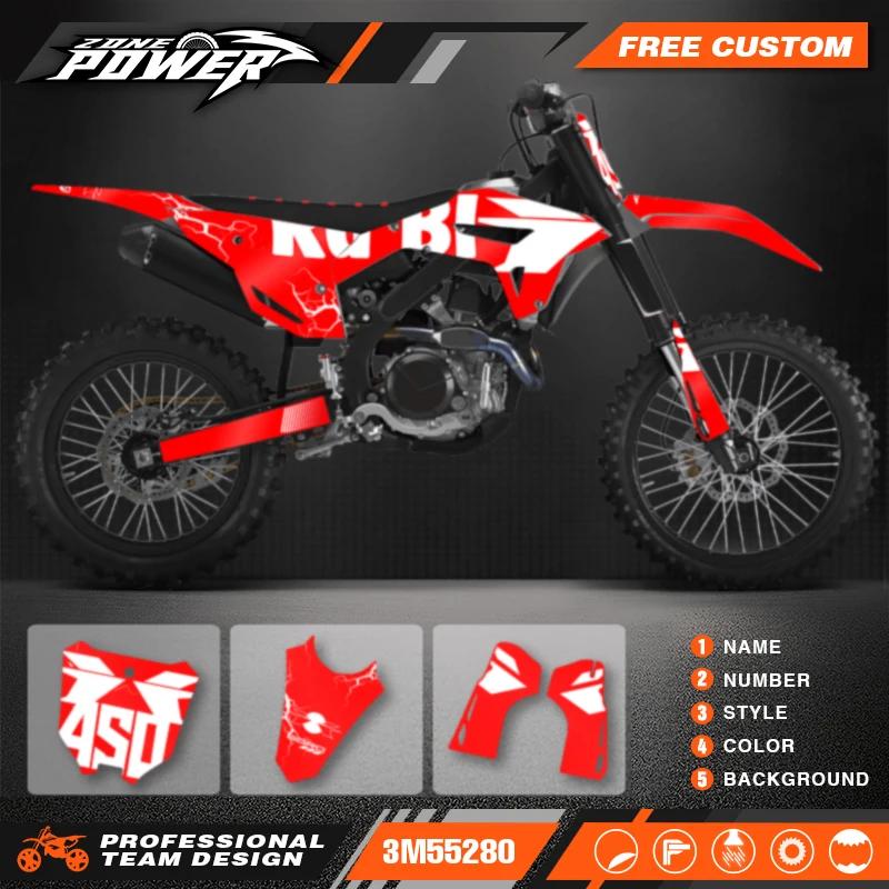 

Powerzone Motorcycle Graphic Decal Stickers Kits For Honda CRF450R 2021-2023 CRF250 CRF250R 2022-2024 Number Name Customize 24