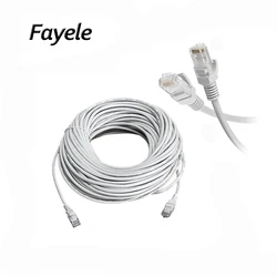 Cable Ethernet de alta calidad para cámara IP, Cable de red Lan RJ45 de 5M/10M/20M/30M/50M, color gris, CAT5/CAT-5e, para CCTV, POE