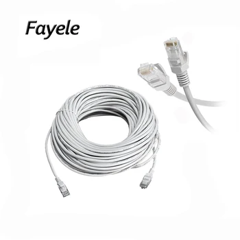 Yüksek kalite 5M/10M/20M/30M/50M gri CAT5/CAT-5e Ethernet kablosu RJ45 ağ Lan tel CCTV POE IP kamera için