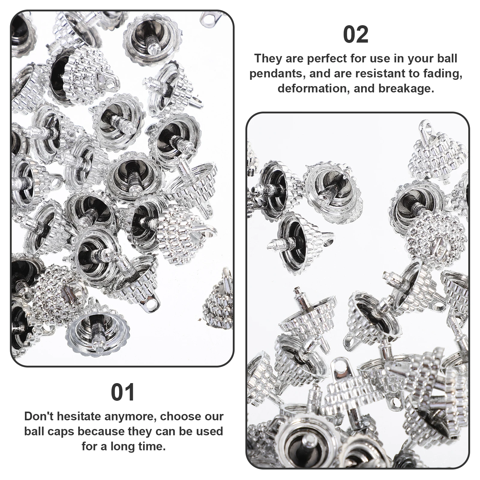 

1Set Xmas Ball Pendant Caps Plastic Replacement End Covers DIY Hanging Parts Pendant End