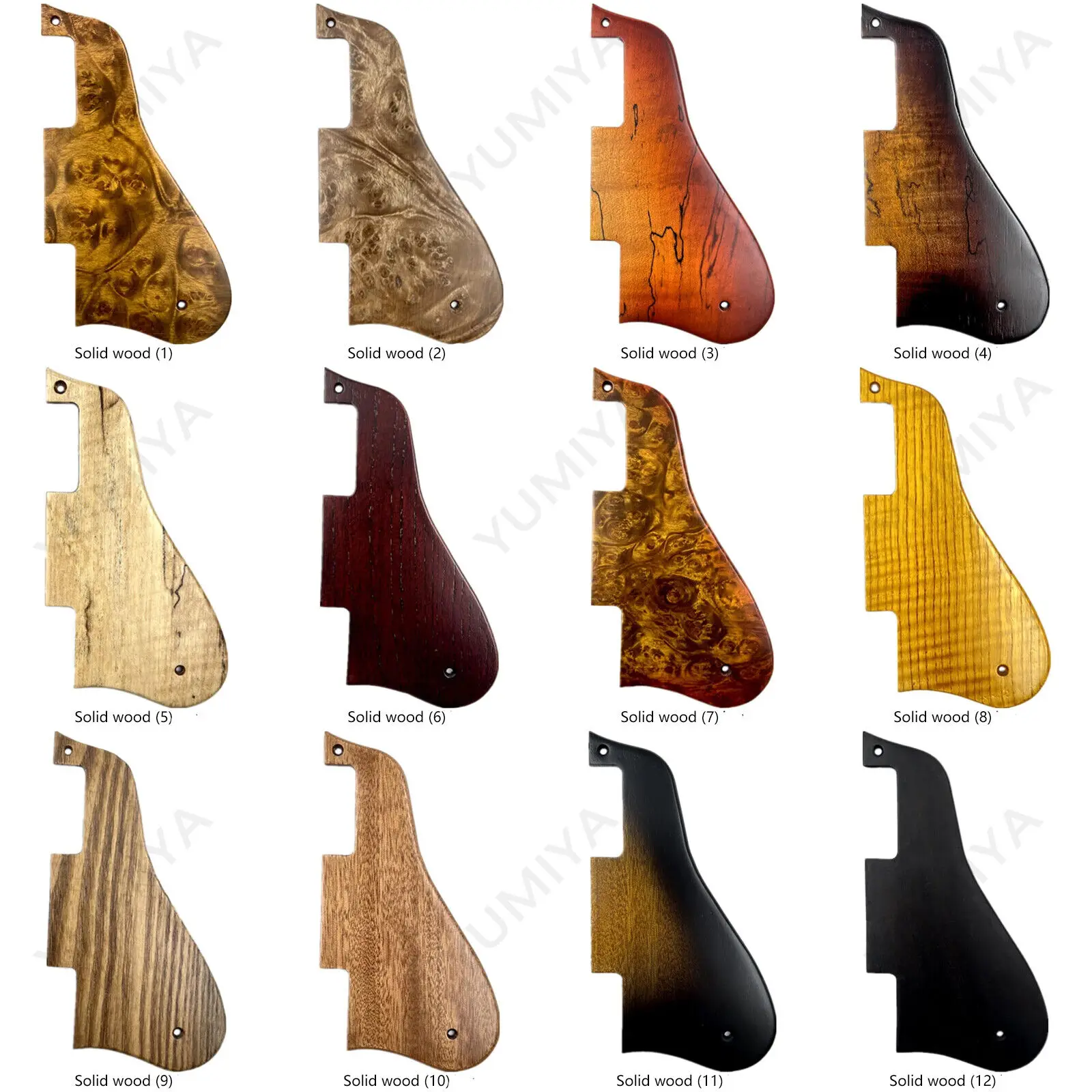 

Real Wood Short Pickguard for ES 335 Style Archtop Jazz Guitar, Solid Wood Scratch Plate for Semi-Hollow Body
