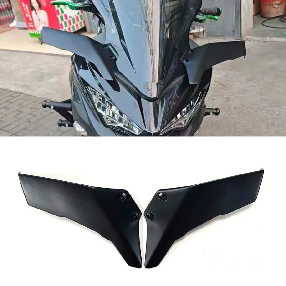

for Kawasaki NINJA 400 2018-2023 New motorcycle Accessories Aerodynamic wing spoiler fairing upper wing NINJA 400 fixed-wing