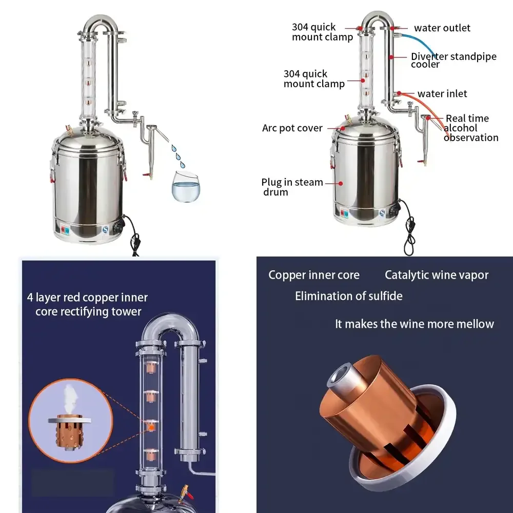 

50L Electric Stainless Steel Distiller Liquor Maker Brandy Distiller