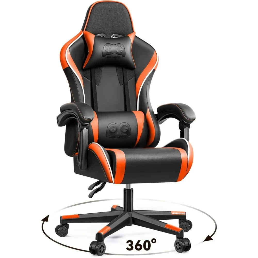 Gaming Chair, Ergonomic Computer Gamer Chair, Racing Style Swivel Office Desk Chair, Adjustable High Back with Lumbar Support