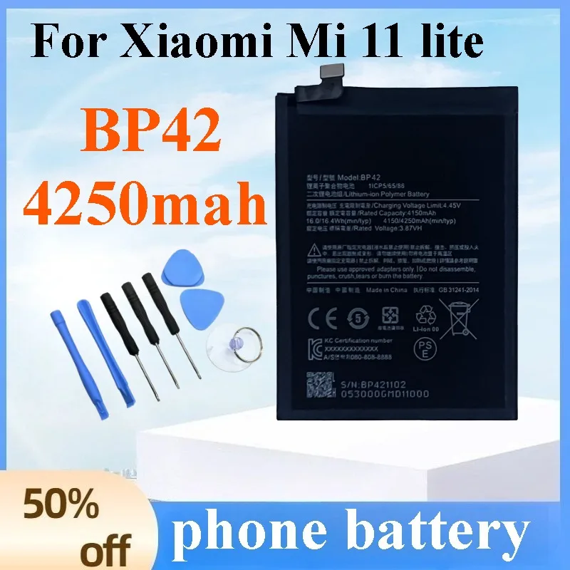 

New BP42 Phone Battery 4200mAh High Capacity for Xiaomi Mi 11 Lite 5G Durable Replacement Battery High-Quality High-Performance