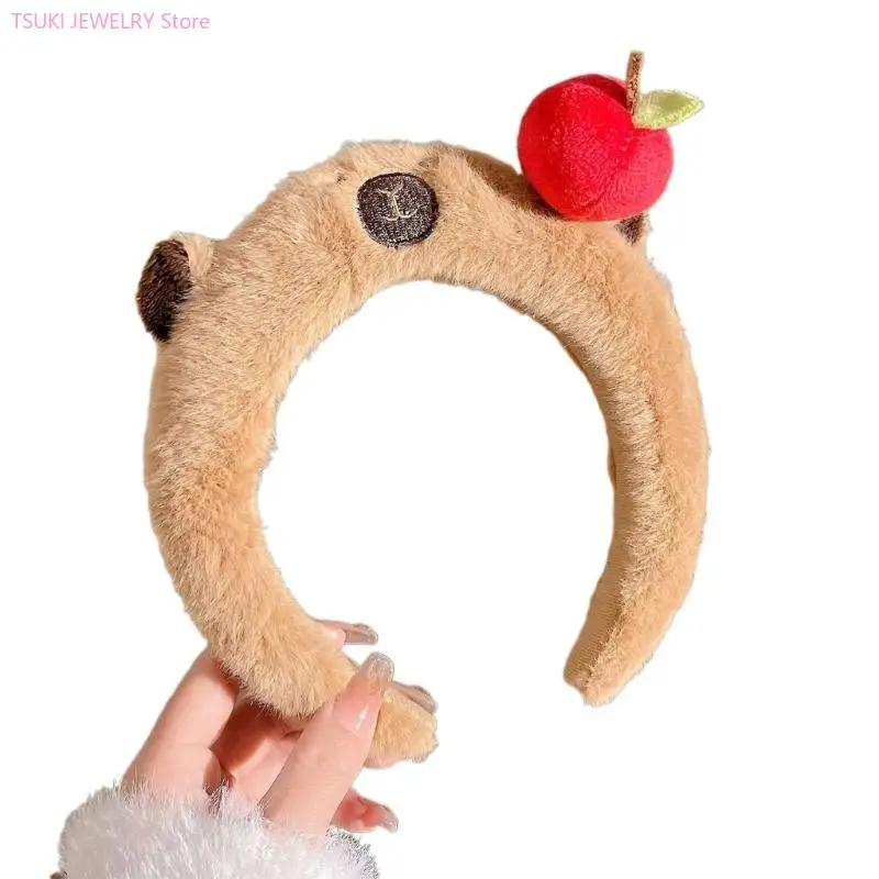 

62KE Christmas Live Broadcast Capybara Hair Hoop Girls Makeup Carnivals Hair Decors
