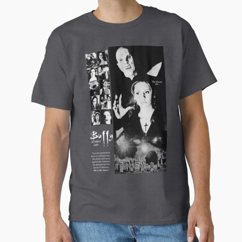 Vintage scary film THE BUFFY THE VAMPIRE SLAYER _BTVS horror movies Classic T-shirt for men Large size Adult Tops S-6xl
