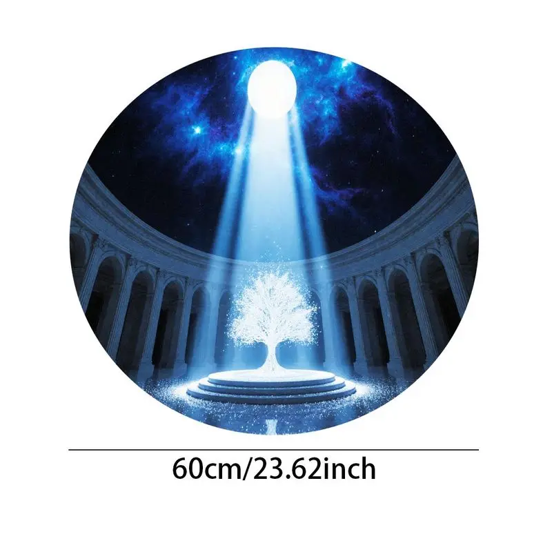 

Круглый коврик «Космическое дерево», 60 см, нескользящее основание, HD-принт, идеально подходит для дома, гостиной или спальни