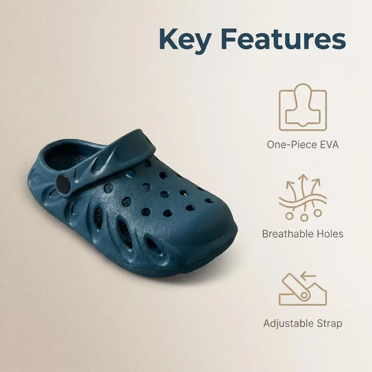 Kinder-Clogs mit Vollabdeckung, Atmungsaktive EVA-Hausschuhe, Rutschfeste Lochschuhe für Kleinkinder, Geeignet für Bad, Strand und Outdoor-Aktivitäten – Detail 7