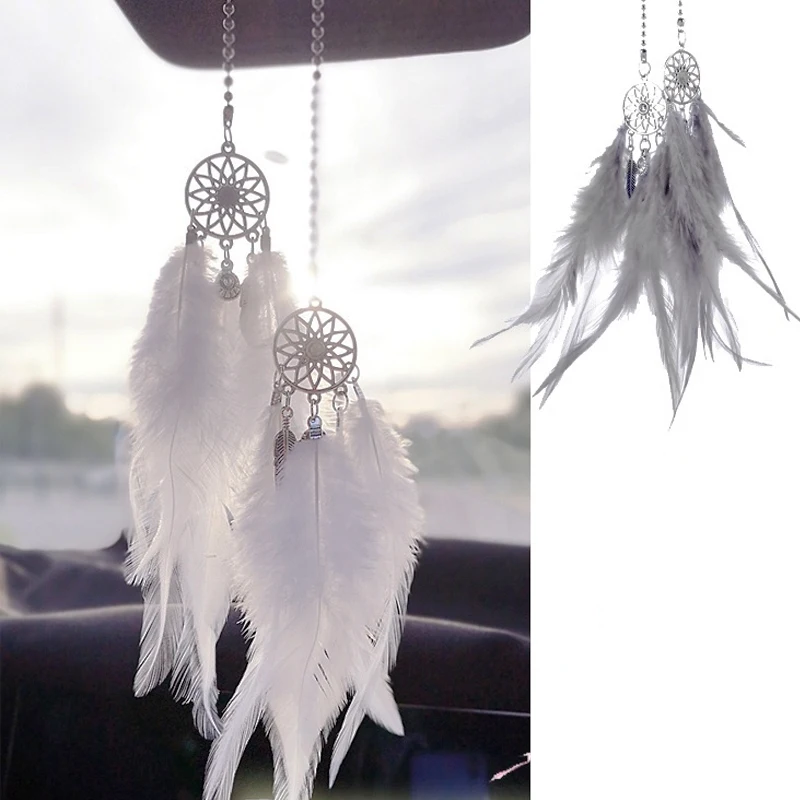 

1Pc Car Mini Dream Catcher Accessory Interior For Girls Feather Car Hanging Accessories In Auto Decor Lucky Car Ornament