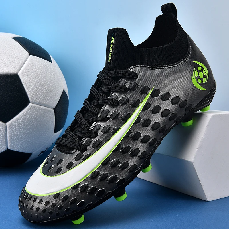 Mens Soccer Shoes Flexible Non-Slip Turf Soccer Cleats Boys FG Training Football Boots Chuteira Campo