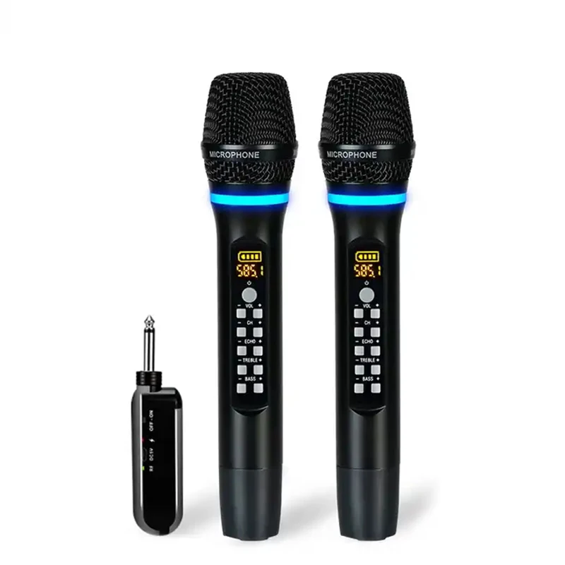 

Cordless Recharging Studio Mikrofon UHF Wireless Microphone Karaoke ECHO Microfone Sem Fio Portable Wireless Microphone