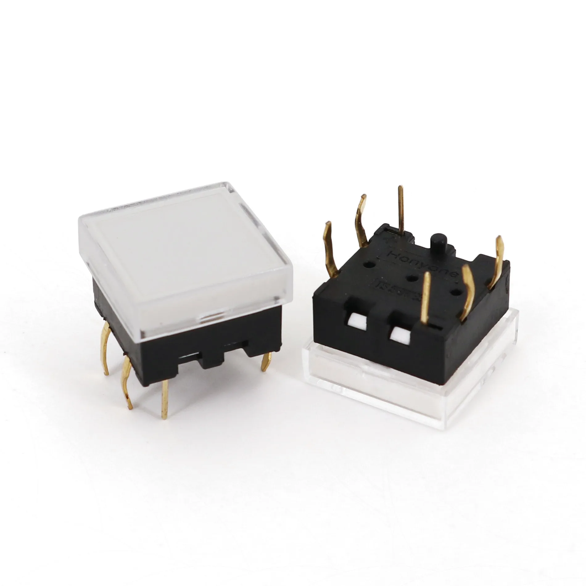 5Pcs Honyone TS12 Series 13.4*13.4mm Square With LED Momentary SPST PCB Push Button Click Tact Switch