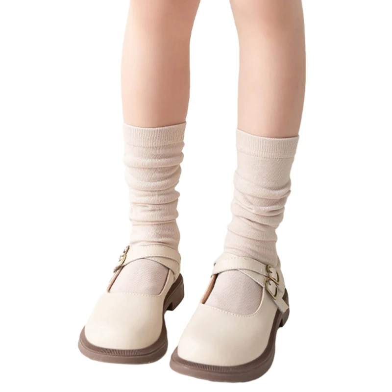 Baby Knee High Socks Toddler Cotton MidCalf Socks Kids Girl Spring Knitting Stretchy Socks for Little Girls Dress Socks