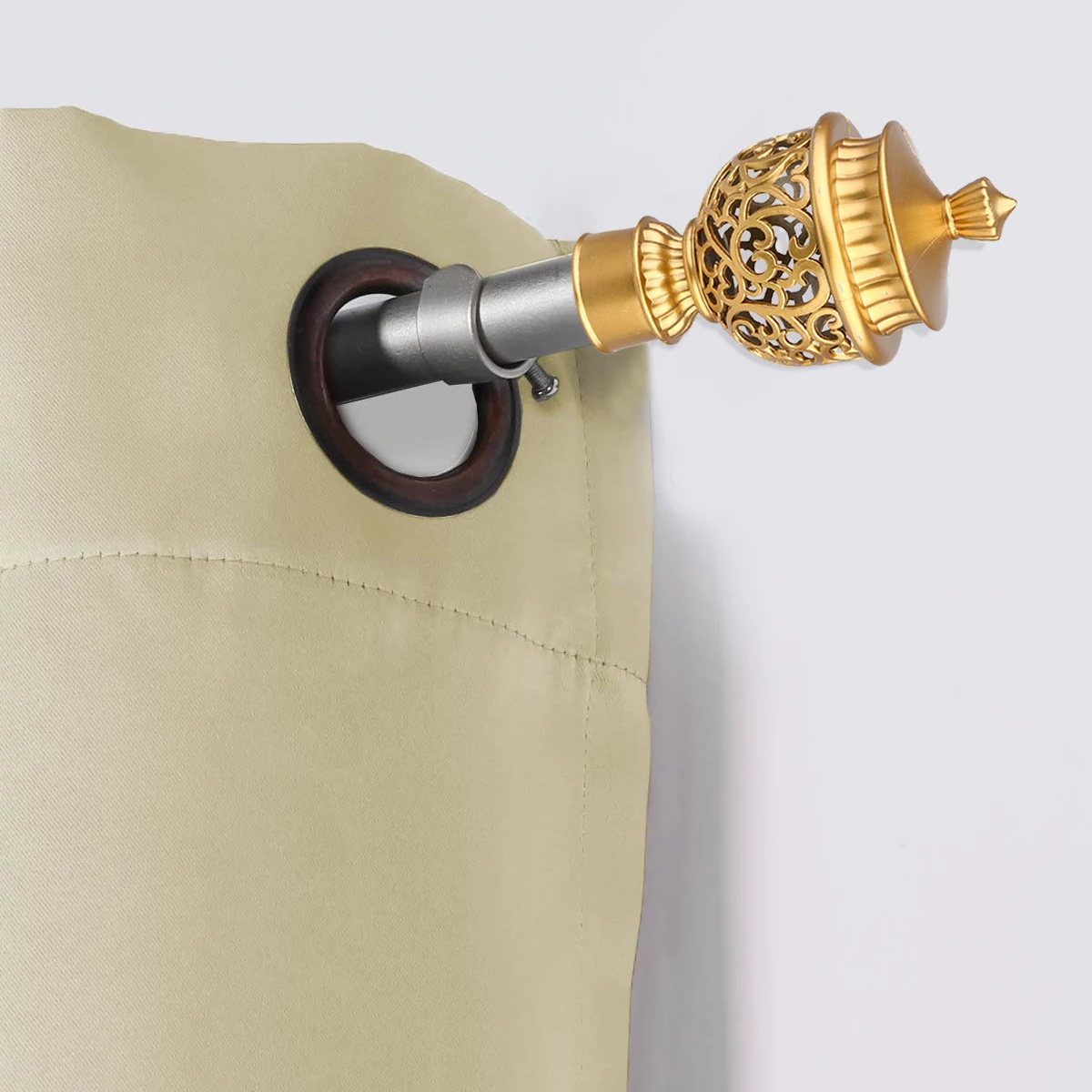 

6pcs Curtain Rod Finials Decorative End Caps For Window Drapery Rods Retro Home Decor Hollow Pole Head Plug Easy Install