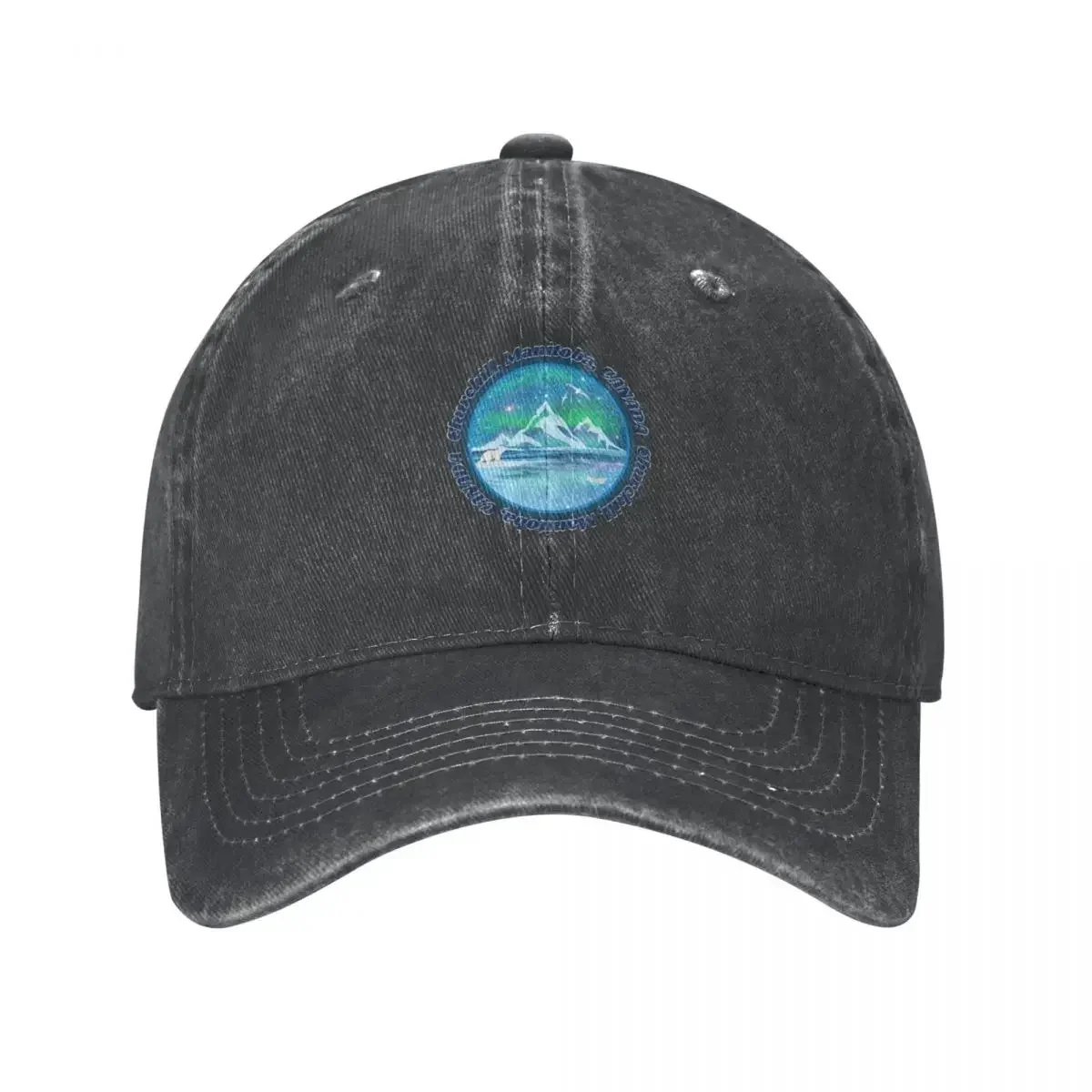 Churchill Manitoba Canada Northern Lights (Aurora Borealis) scene - Polar bear and Belugas Cowboy Hat New Hat |-F-| Girl Men's