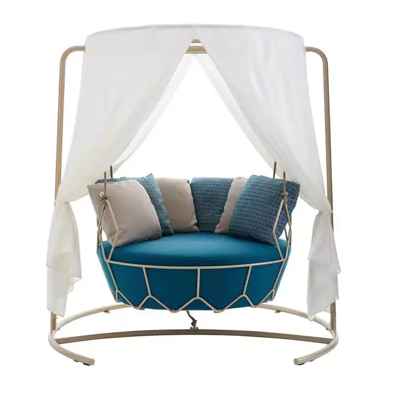 

Factory Direct Modern 1.5m White Aluminum Outdoor Swing Chair Water Resistant Garden Leisure Furniture Patio Swings Outdoor