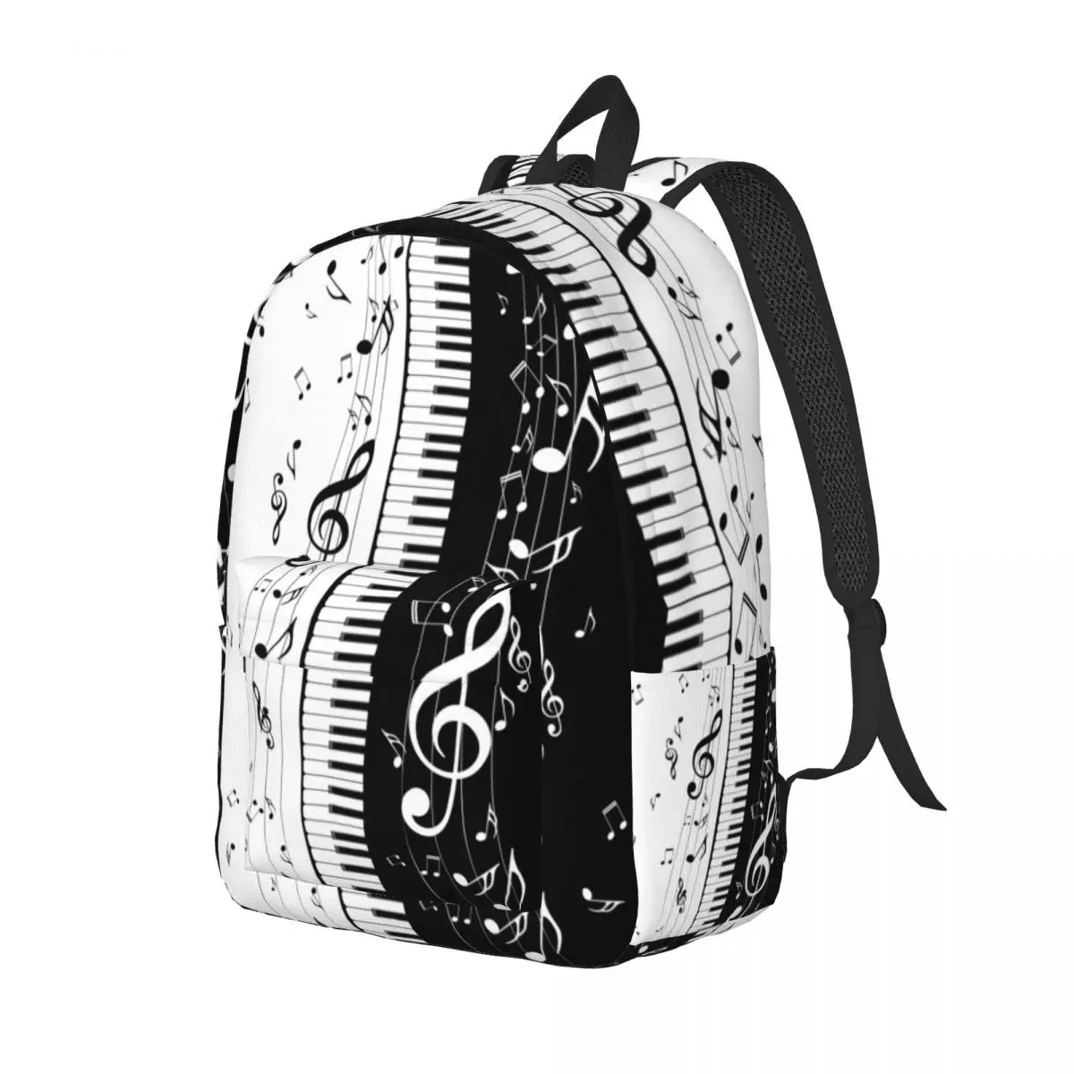 Sac à dos unisexe en toile avec notes de musique, sac de piano esthétique, pianos de musique, livres, sac à dos étudiant, cadeau pour garçon et fille